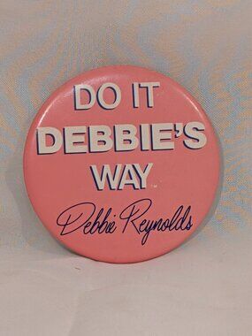 Vintage Debbie Reynolds Do It Debbie’s Way Pinback Button 1980s Fitness